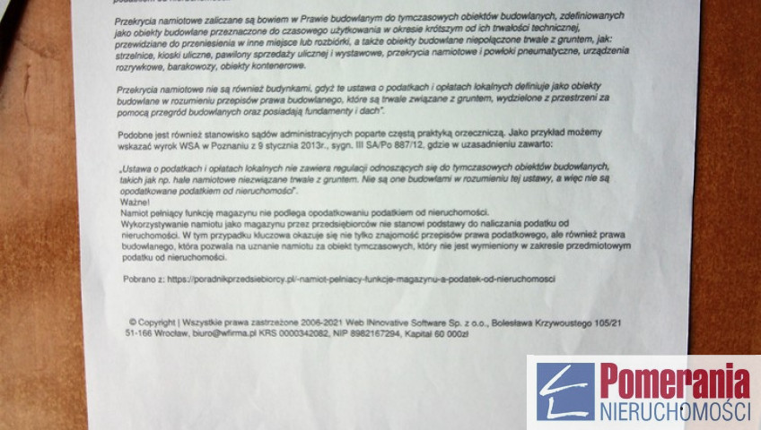 Obiekt Sprzedaż Choszczno Drawieńska